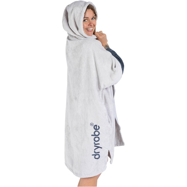 2026 Dryrobe Adult Hooded Zip Towel Robe FZORGTWLNC - Nimbus Cloud
